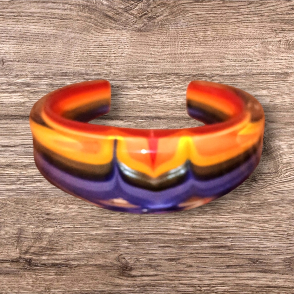 Handblown glass cuff bracelet